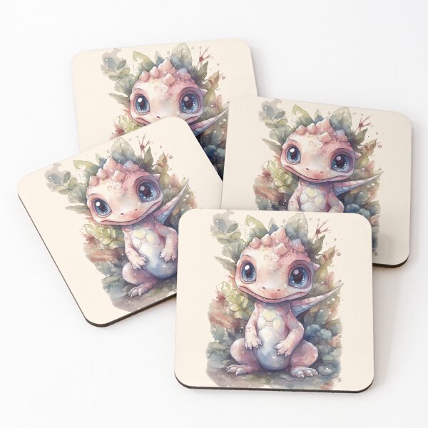 Item preview, Whimsical Baby Dinosaur with Leaf Hair – Fantasy Forest Creature Art designed and sold by PaintbrushPlace.
