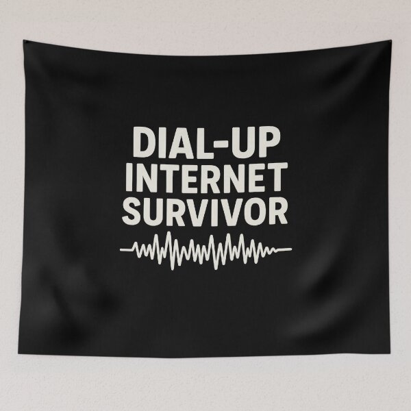 Artikelvorschau, Dial-Up Internet Survivor – Retro-Tech-Humor entworfen und verkauft von The Junto Shop.