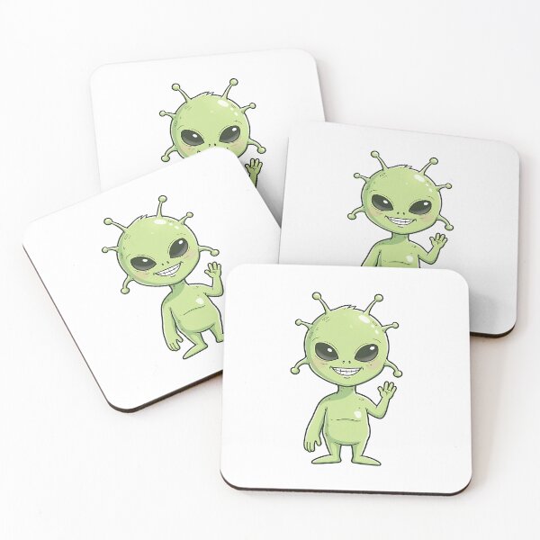 Item preview, Waving Hello Alien Sticker | Cute Kawaii Extraterrestrial Greeting | Watercolor Alien Design designed and sold by EverStitchStudio ★★★★★.