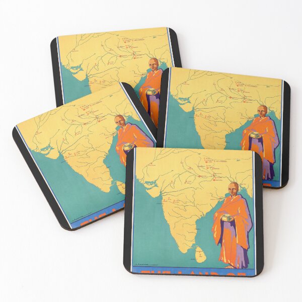 Item preview, Vintage Travel Poster | India Land of Lord Buddha | Buddhist Heritage Art | D. Newsome Design | Spiritual Destination Map designed and sold by artofuniverse.
