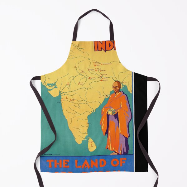Item preview, Vintage Travel Poster | India Land of Lord Buddha | Buddhist Heritage Art | D. Newsome Design | Spiritual Destination Map designed and sold by artofuniverse.