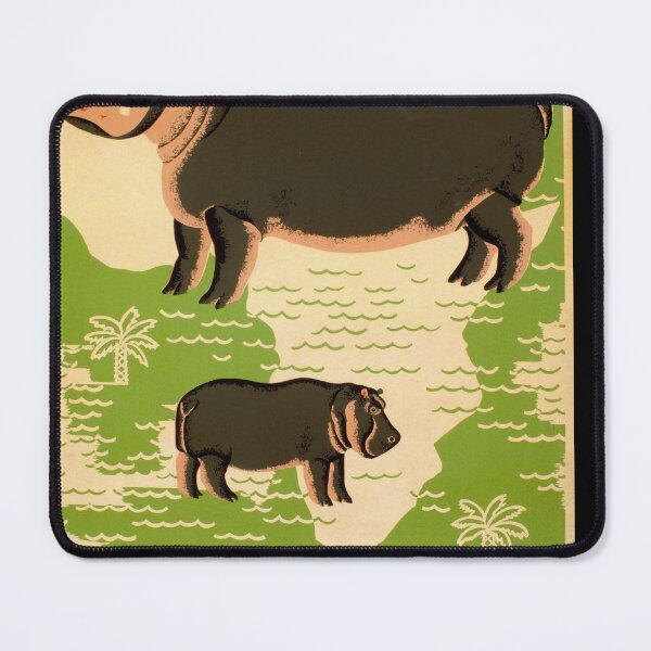 Item preview, Vintage Brookfield Zoo Poster | WPA Art Print | 1930s Federal Art Project | Hippos & Africa Map | New Deal Era Wall Decor designed and sold by artofuniverse.