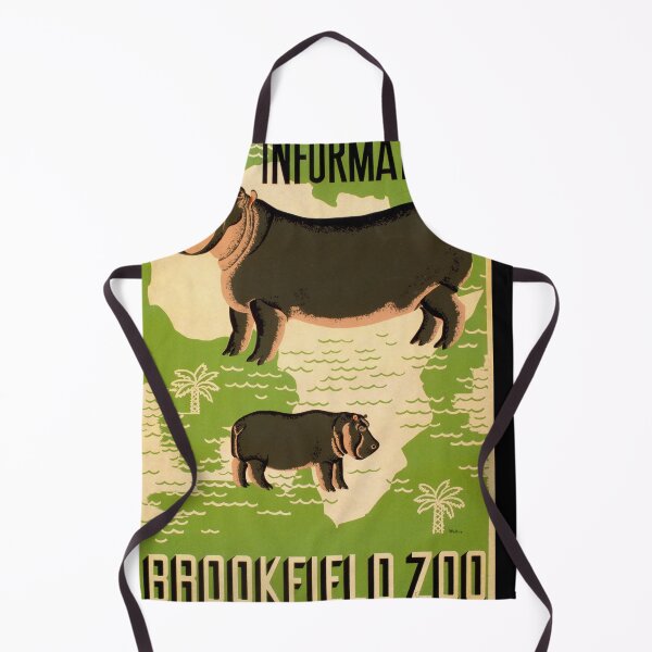 Item preview, Vintage Brookfield Zoo Poster | WPA Art Print | 1930s Federal Art Project | Hippos & Africa Map | New Deal Era Wall Decor designed and sold by artofuniverse.