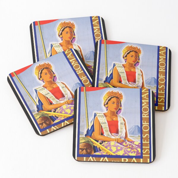 Item preview, Vintage Java Bali Travel Poster | Exotic Isles of Romance | Early 20th Century Art | Netherland Indian State Railways | Cultural Heritage designed and sold by artofuniverse.