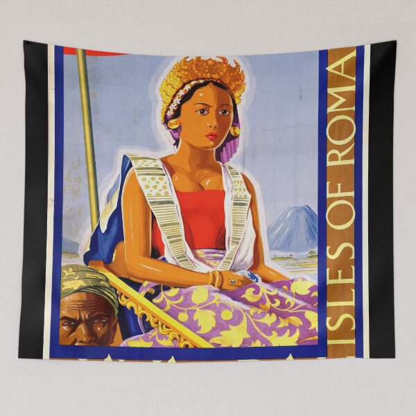 Item preview, Vintage Java Bali Travel Poster | Exotic Isles of Romance | Early 20th Century Art | Netherland Indian State Railways | Cultural Heritage designed and sold by artofuniverse.