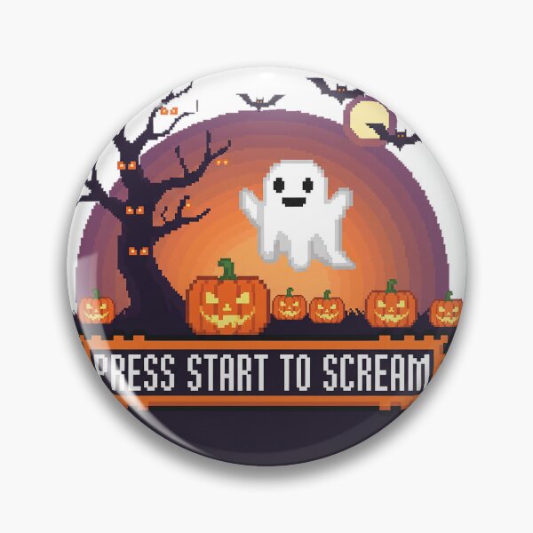 Item preview, `PRESS START TO SCREAM! Pixel Halloween T-Shirt designed and sold by ShopJossDarrow.