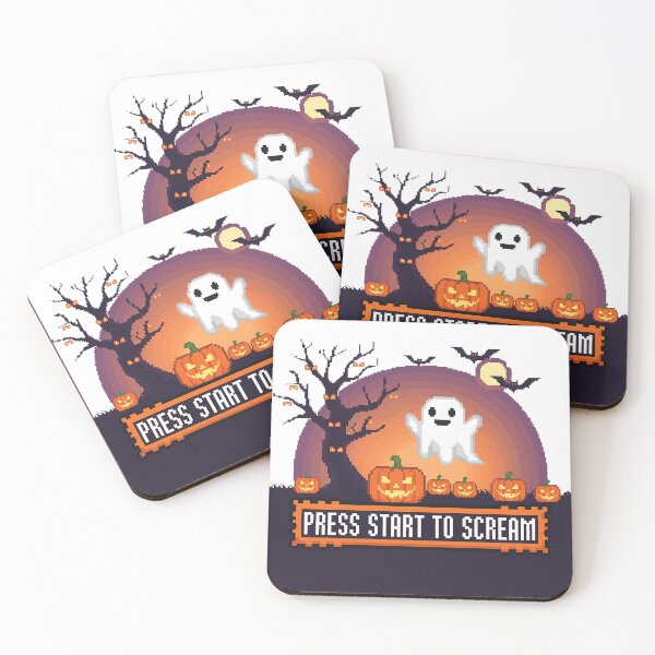 Item preview, `PRESS START TO SCREAM! Pixel Halloween T-Shirt designed and sold by ShopJossDarrow.