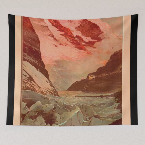 Item preview, Vintage Travel Poster | Jungfrau Railway Switzerland | Art Nouveau Style | Swiss Alps Scenic Print | Romantic Mountain Landscape designed and sold by artofuniverse.