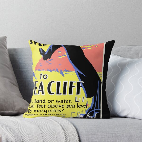 Item preview, Vintage Sea Cliff Poster | Art Deco Travel Print | WPA Federal Art Project | Long Island Destination Art | 1930s Modernist Style designed and sold by artofuniverse.