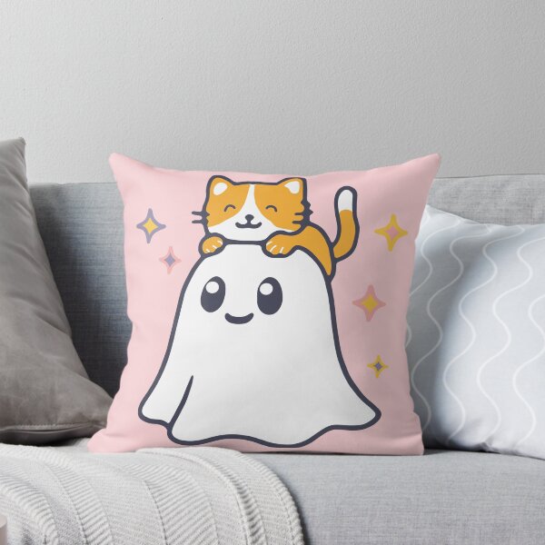 Item preview, Cute Ghost with Cat – Adorable Halloween Ghost designed and sold by TKDe-sign.