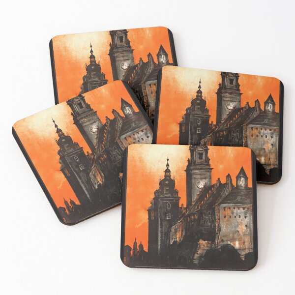 Item preview, Vintage Krakow Travel Poster | Art Deco Wall Art | Historic Polish Architecture | Orange Sky Scenic Print | Mid-20th Century Style designed and sold by artofuniverse.