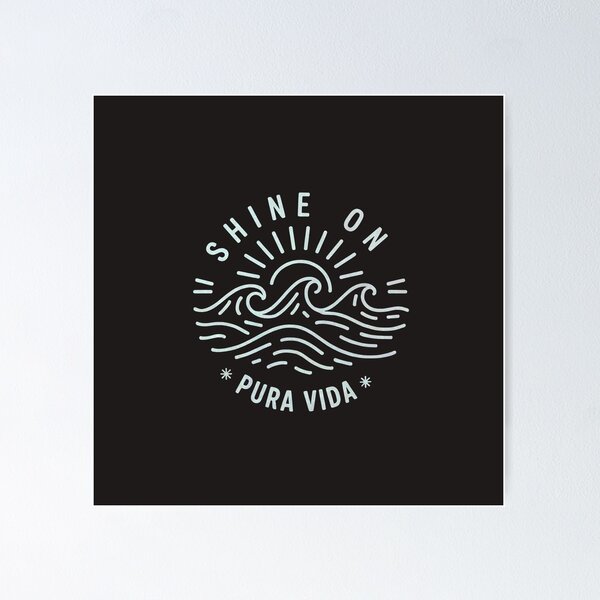 Item preview, SHINE ON - PURA VIDA Line Sketch Waves & Sunshine designed and sold by Big Bang Canvas.