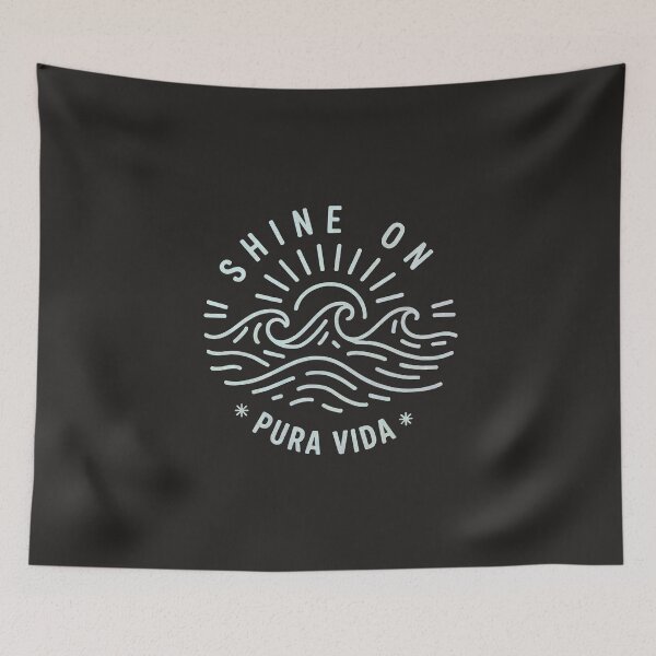 Item preview, SHINE ON - PURA VIDA Line Sketch Waves & Sunshine designed and sold by Big Bang Canvas.