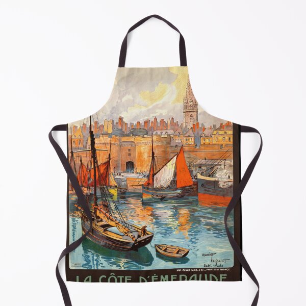 Item preview, Vintage Saint-Malo Travel Poster | Art Deco Railway Art | Chemins de Fer de l'État | Emerald Coast France | Maritime History designed and sold by artofuniverse.