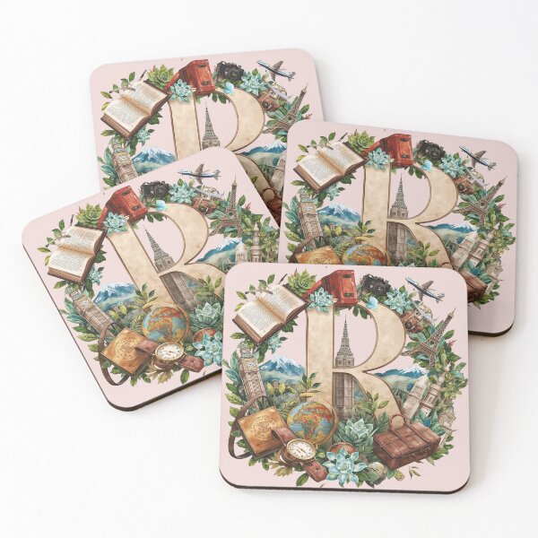 Item preview, Adventure Awaits – Letter R Vintage Travel Monogram | Roads, Routes & Reverie designed and sold by AmenAlways.