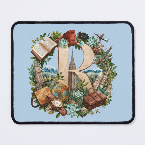 Item preview, Adventure Awaits – Letter R Vintage Travel Monogram | Roads, Routes & Reverie designed and sold by AmenAlways.