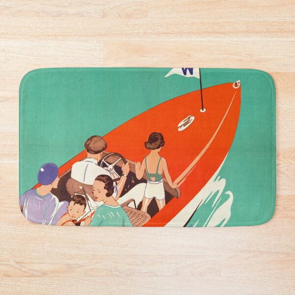 Item preview, Vintage Lake Winnipesaukee Travel Poster | Art Deco Boating Scene | Historic New Hampshire Tourism | Boston and Maine Railroad designed and sold by artofuniverse.