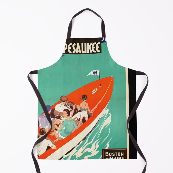 Item preview, Vintage Lake Winnipesaukee Travel Poster | Art Deco Boating Scene | Historic New Hampshire Tourism | Boston and Maine Railroad designed and sold by artofuniverse.