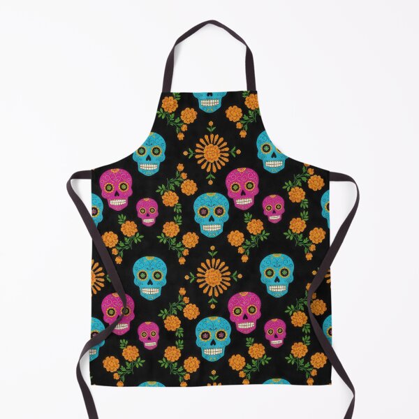 Item preview, Vibrant Day of the Dead Sugar Skulls and Marigold Pattern designed and sold by ML-Media.
