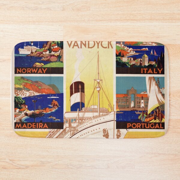 Item preview, Vintage Lamport & Holt Cruises Poster | Art Deco Travel Decor | Exotic Destinations: Spain, Italy, Norway, North Africa & More designed and sold by artofuniverse.
