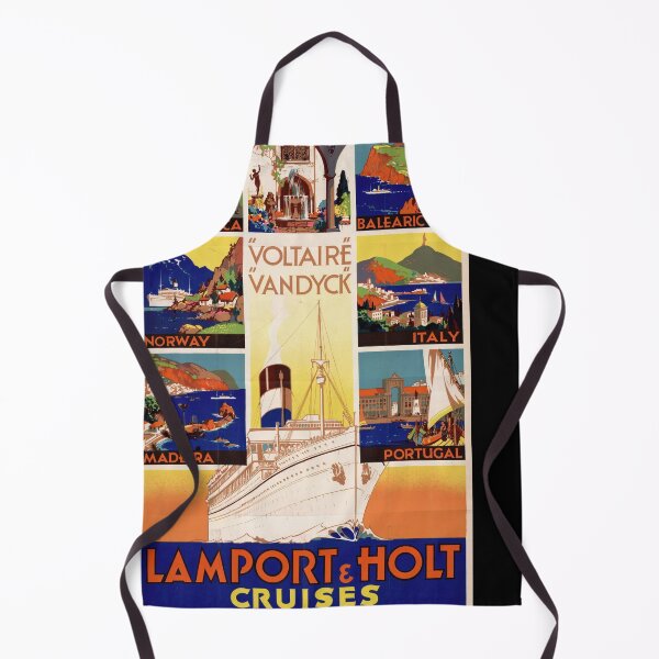 Item preview, Vintage Lamport & Holt Cruises Poster | Art Deco Travel Decor | Exotic Destinations: Spain, Italy, Norway, North Africa & More designed and sold by artofuniverse.