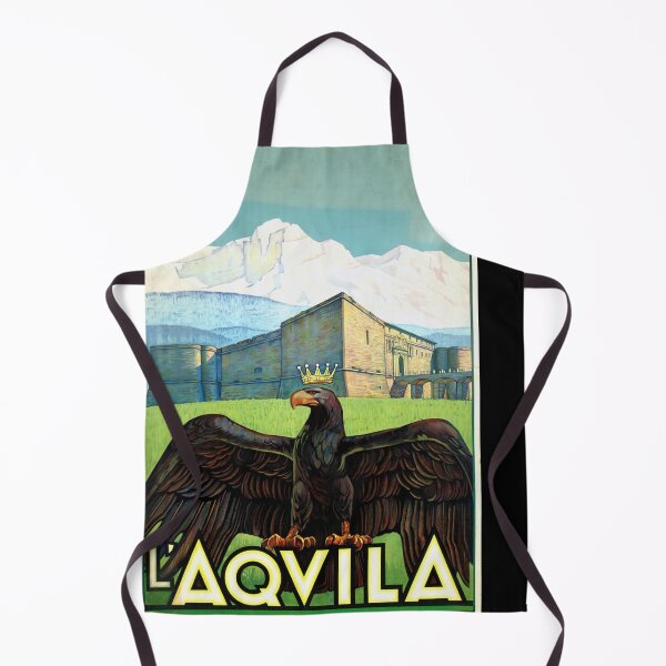 Item preview, Vintage L'Aquila Travel Poster Art Deco Style | 1934 Italian Tourism Print | Eagle & Fortress | Abruzzo Italy Decor designed and sold by artofuniverse.