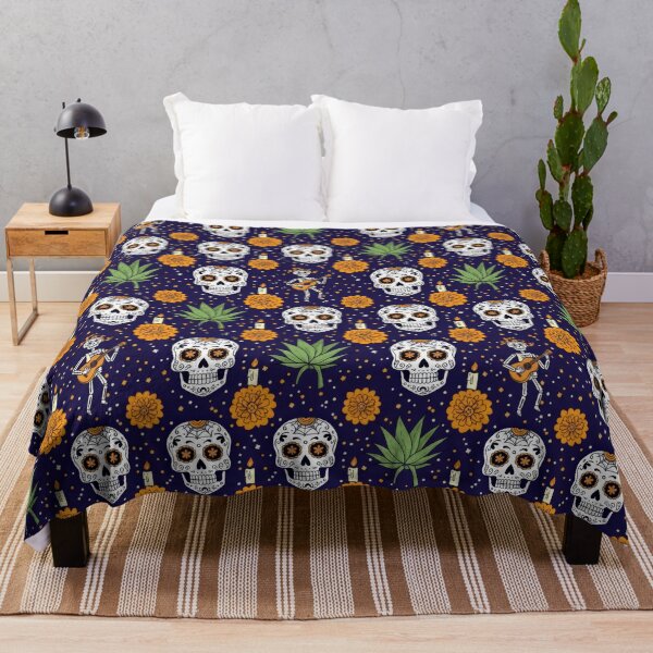 Item preview, Día de Muertos Skulls and Skeletons Pattern designed and sold by ML-Media.