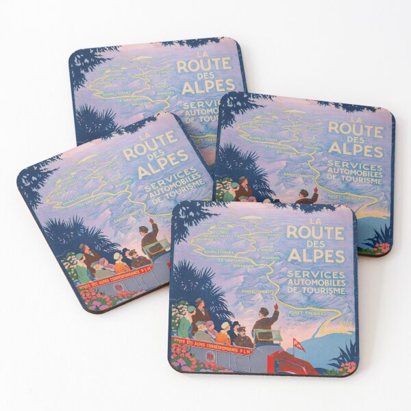 Item preview, Vintage Art Deco Travel Poster | La Route des Alpes by Roger Broders | French Alps Scenic Tour | PLM Railway Adventure Print designed and sold by artofuniverse.