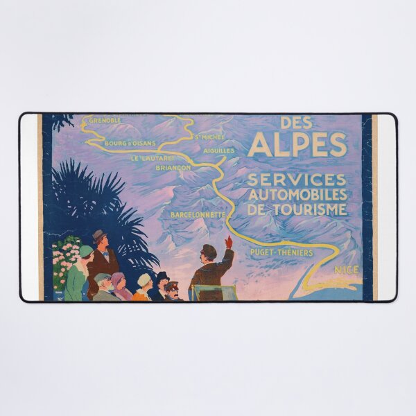 Item preview, Vintage Art Deco Travel Poster | La Route des Alpes by Roger Broders | French Alps Scenic Tour | PLM Railway Adventure Print designed and sold by artofuniverse.