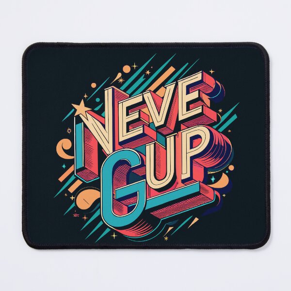Item preview, Never Give Up Retro Typography T-Shirt – Motivational 3D Lettering Design | Inspirational Quote Shirt for Positivity & Confidence designed and sold by OfficialBDC.