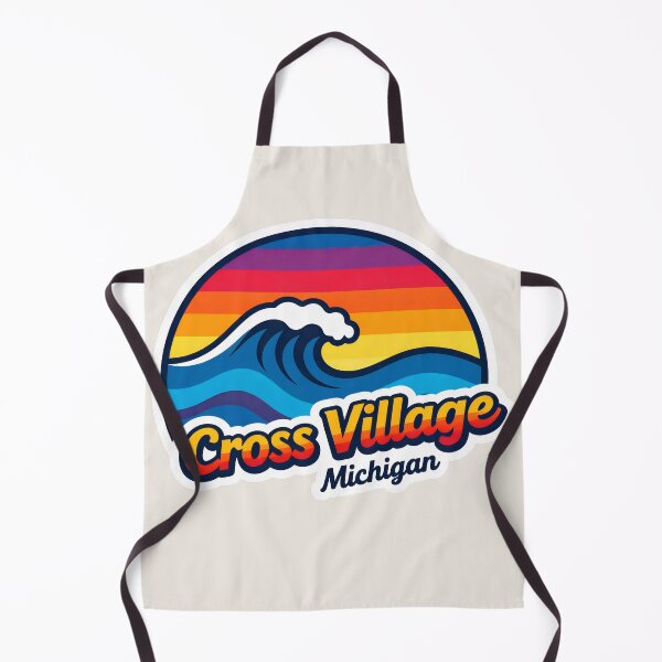Item preview, Cross Village, Michigan Retro Wave designed and sold by TheOldMittenIllustrated.