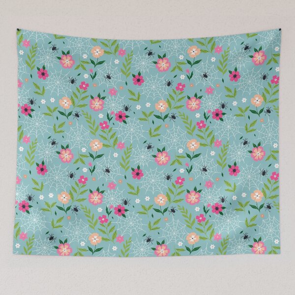 Item preview, flowers and spider webs designed and sold by burbura.
