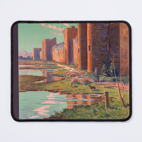 Item preview, Vintage Paris-Lyon-Méditerranée Railway Poster | Aigues-Mortes Travel Art | 1923 Couronneau | Medieval French Wall Decor designed and sold by artofuniverse.