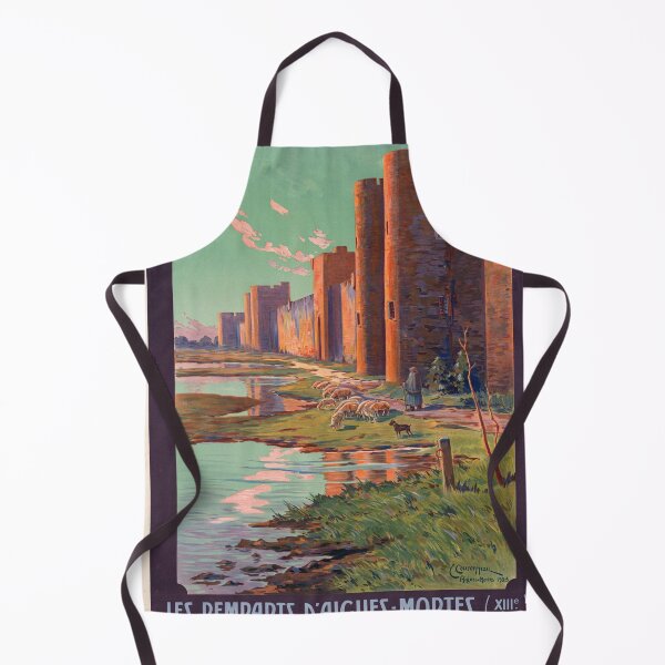Item preview, Vintage Paris-Lyon-Méditerranée Railway Poster | Aigues-Mortes Travel Art | 1923 Couronneau | Medieval French Wall Decor designed and sold by artofuniverse.