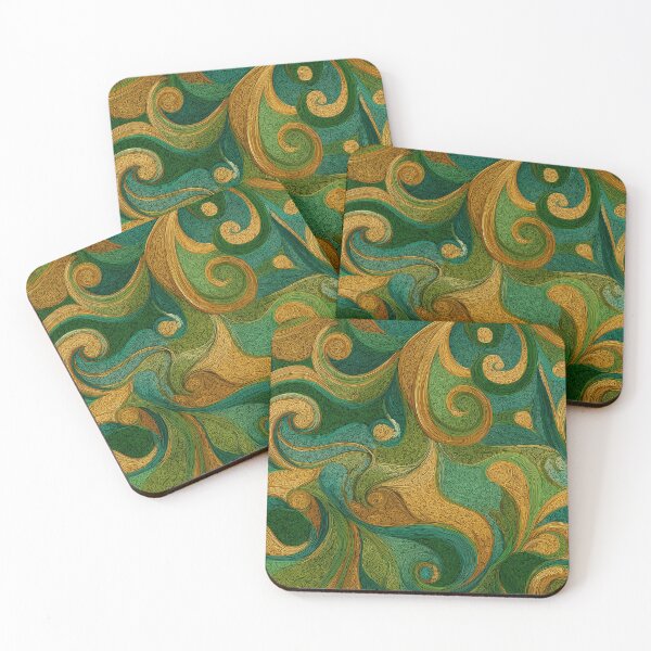 Item preview, Golden Green Leaves designed and sold by Pattern-A-Maze.