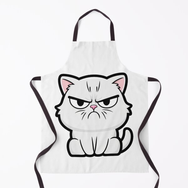 Item preview, Grumpy Cute Cat Sticker – Funny Angry White Cat Cartoon Expression designed and sold by barkandmeow.
