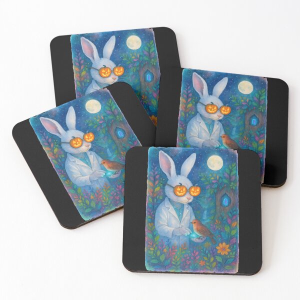 Item preview, Moonlit Chic Bunny Doctor | Moon Rabbit Dreamy Forest Art Print | Whimsical Rabbit by Pumpkin and Bird designed and sold by ClinicalHubs.