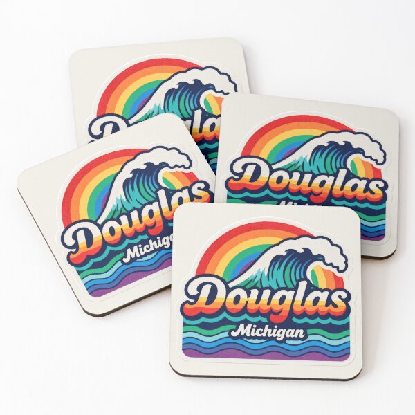 Item preview, Douglas, Michigan Retro Wave designed and sold by TheOldMittenIllustrated.