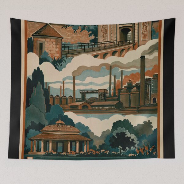Item preview, Vintage Longwy Travel Poster | Art Deco Style | Historical & Industrial Charm | Meurthe-et-Moselle France | Digital Wall Art designed and sold by artofuniverse.