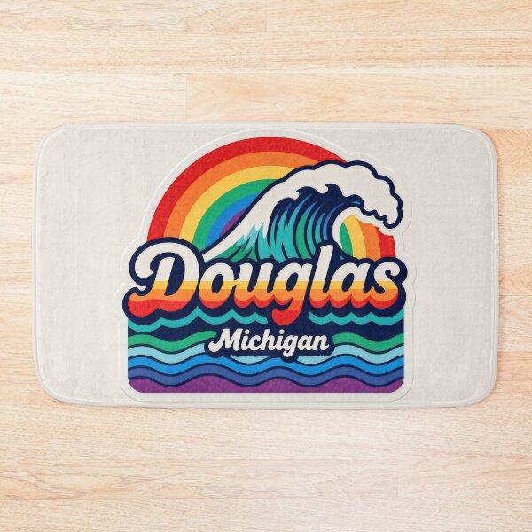 Item preview, Douglas, Michigan Retro Wave designed and sold by TheOldMittenIllustrated.