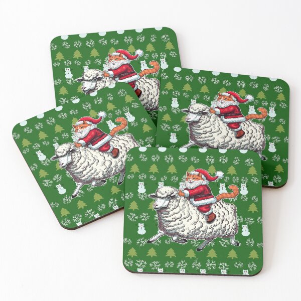 Item preview, Santa Claws Riding A Sheep Ugly Christmas Sweater designed and sold by KilkennyCat Art.