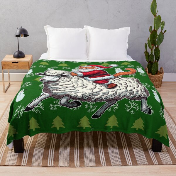 Item preview, Santa Claws Riding A Sheep Ugly Christmas Sweater designed and sold by KilkennyCat Art.