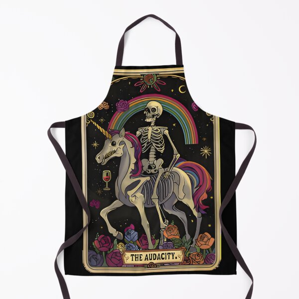 Item preview, THE AUDACITY Tarot Card - Funny Skeleton Unicorn Rainbow Art designed and sold by Obirous.