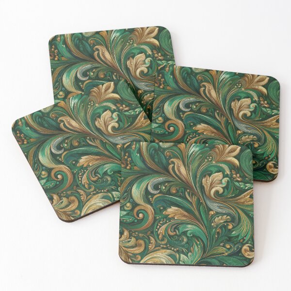 Item preview, Golden Green Leaves designed and sold by Pattern-A-Maze.