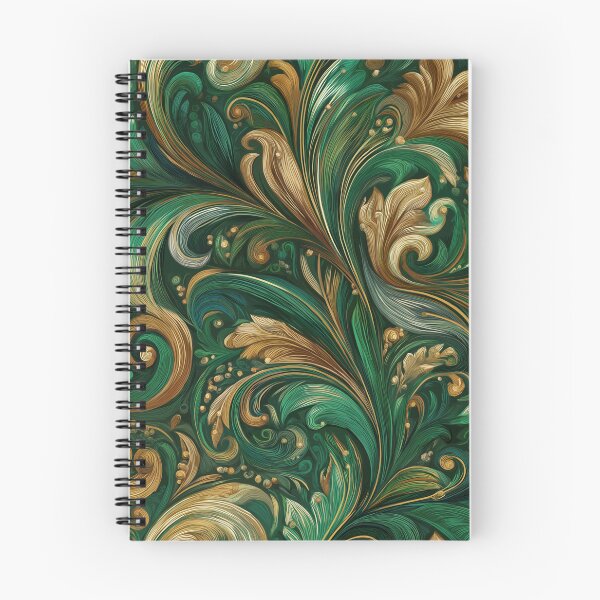 Aperçu de l'œuvre Feuilles vertes dorées créée et vendue par Pattern-A-Maze.