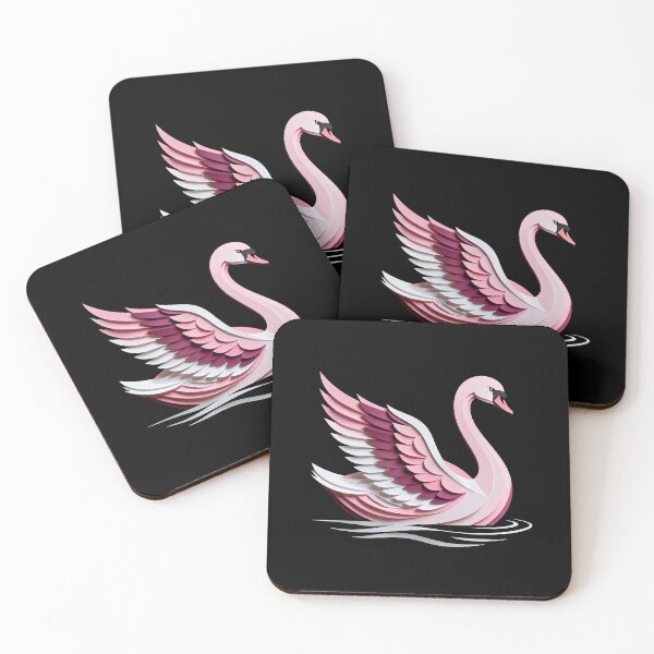 Item preview, Pink Paper-Cut Swan designed and sold by LuckCraftStudio.