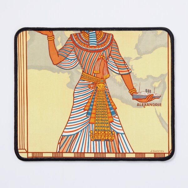 Item preview, Vintage 1927 Travel Poster | Marseille to Alexandria | Art Deco Style | Egyptian Motifs | Messageries Maritimes & PLM | J. Daviel Art designed and sold by artofuniverse.