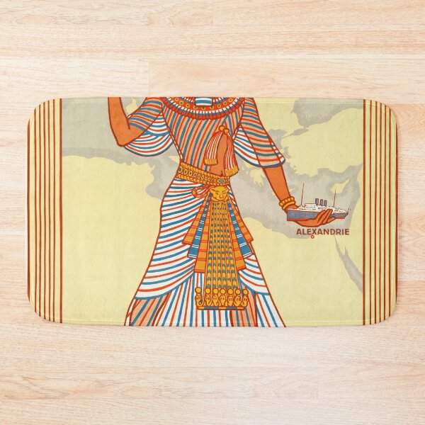 Item preview, Vintage 1927 Travel Poster | Marseille to Alexandria | Art Deco Style | Egyptian Motifs | Messageries Maritimes & PLM | J. Daviel Art designed and sold by artofuniverse.