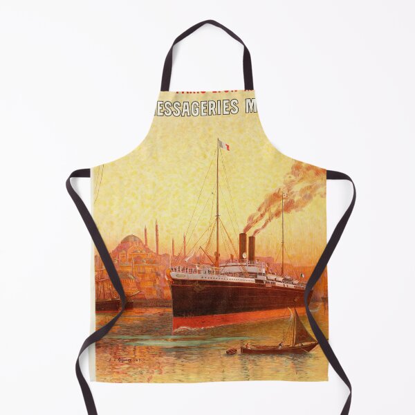 Item preview, Vintage Travel Poster | Messageries Maritimes Art | Paris to Orient via Marseille | Atelier Hugo d'Alesi Lithograph | 19th Century designed and sold by artofuniverse.