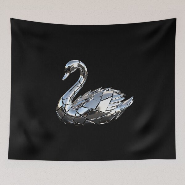 Item preview, Fragmented Silver Metal Swan designed and sold by LuckCraftStudio.